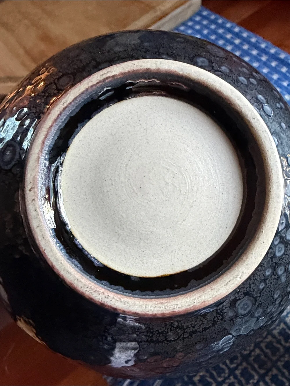 Reactive Glaze Ceramic Serving Bowls in Teal and Blue